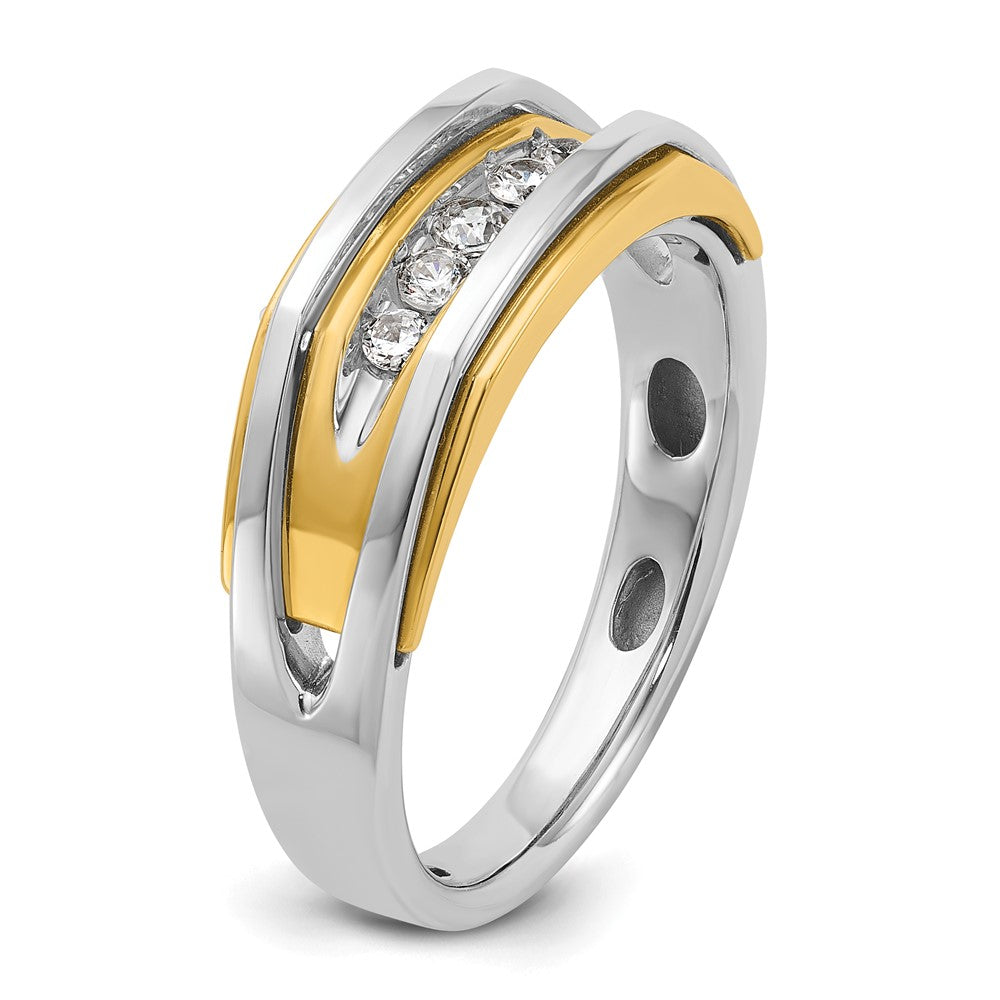 14K Bicolor Gold Herren-Ring mit 0,25 ct. Diamant