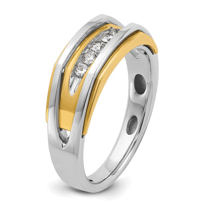 14K Bicolor Gold Herren-Ring mit 0,25 ct. Diamant