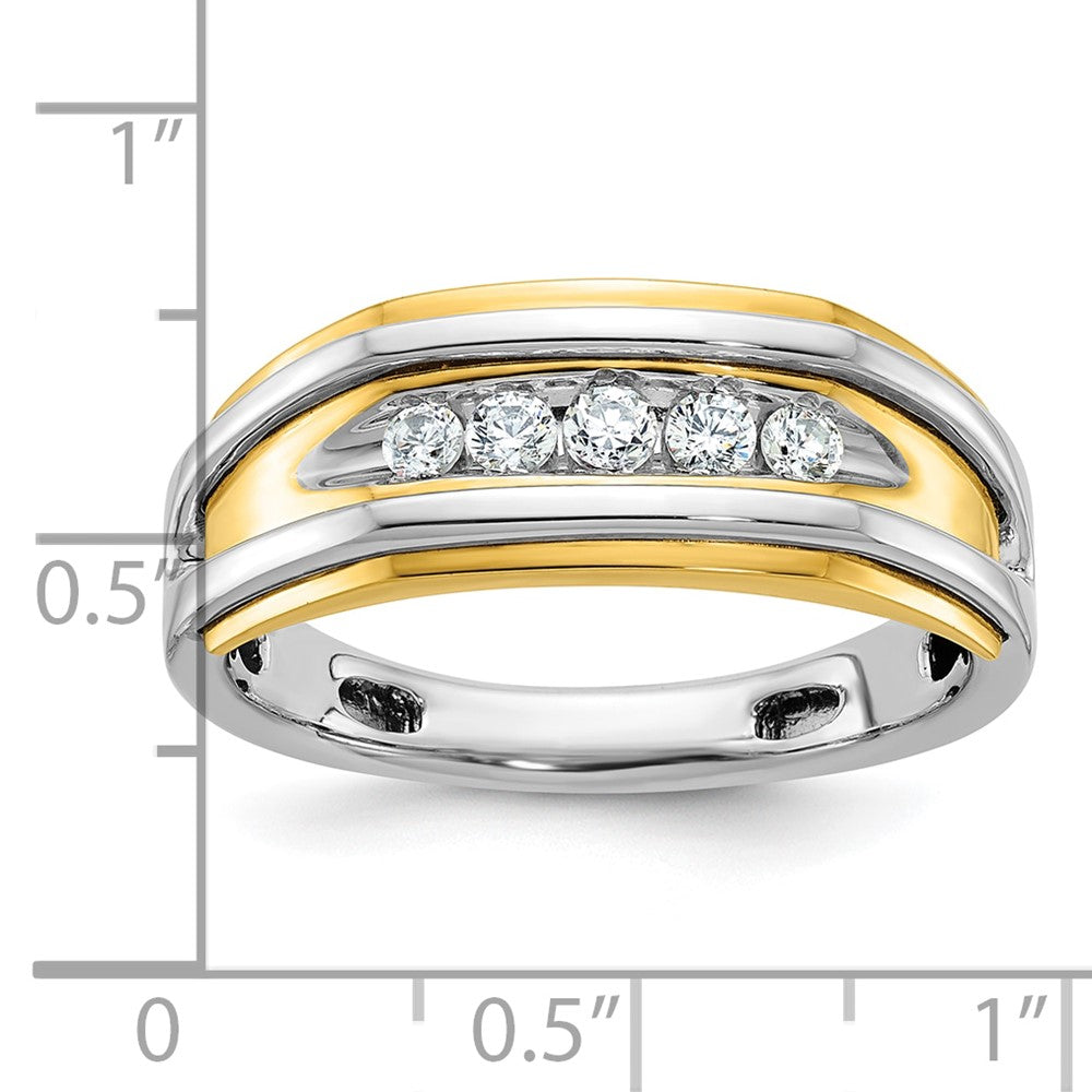 14K Bicolor Gold Herren-Ring mit 0,25 ct. Diamant