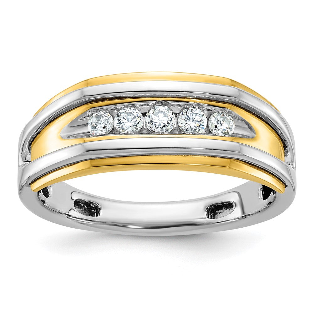 14K Bicolor Gold Herren-Ring mit 0,25 ct. Diamant