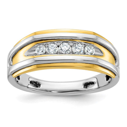 14K Bicolor Gold Herren-Ring mit 0,25 ct. Diamant