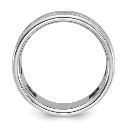 14K Weißgold Herren Ring, poliert und satiniert, mit 0,2K Diamanten, komplett besetzt