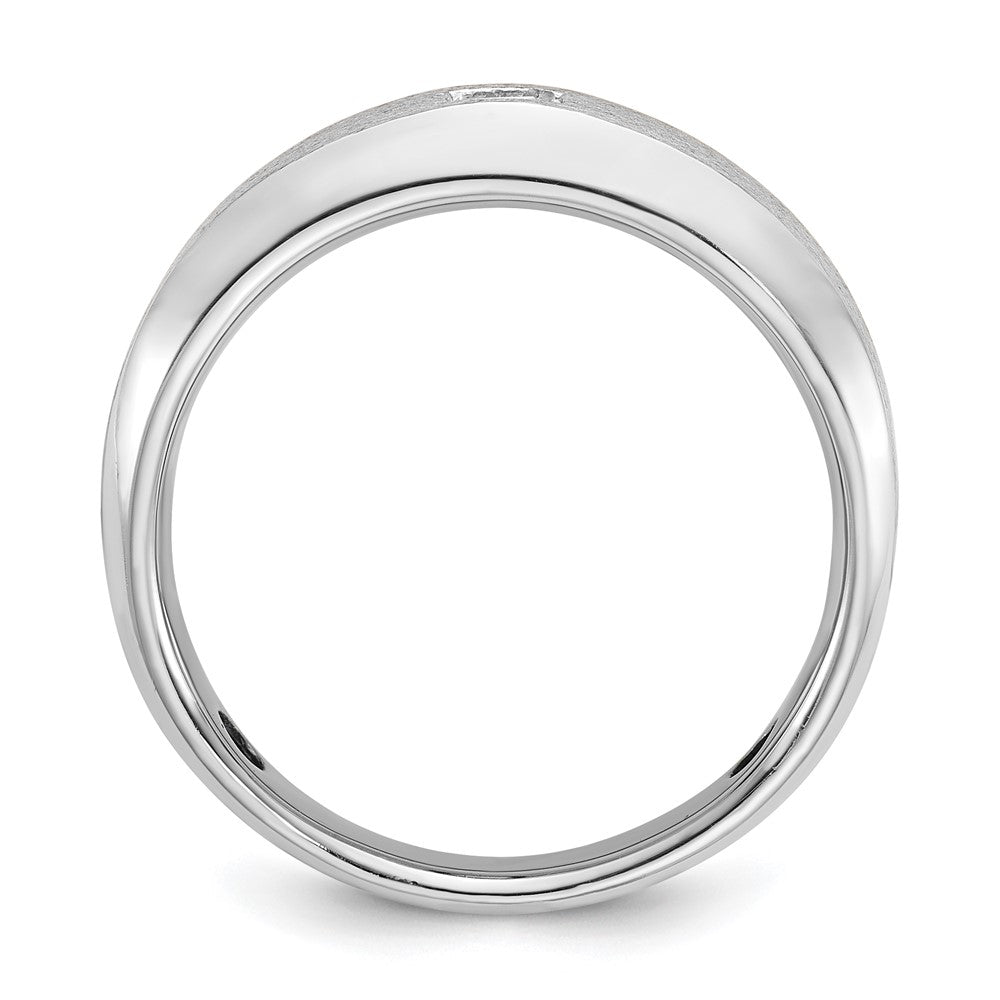 14K Weißgold Herren Ring, poliert und satiniert, 0,17 ct. Diamant, komplett