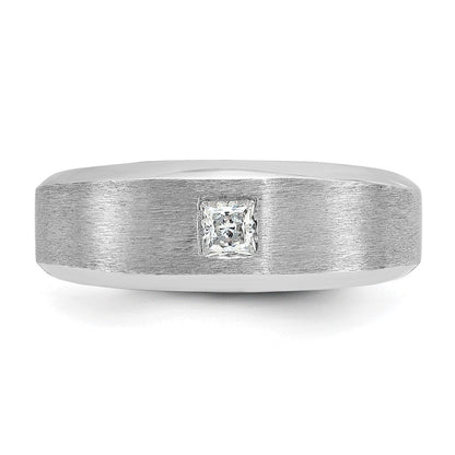 14K Weißgold Herren Ring, poliert und satiniert, 0,17 ct. Diamant, komplett