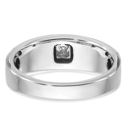 14K Weißgold Herren Ring, poliert und satiniert, 0,17 ct. Diamant, komplett