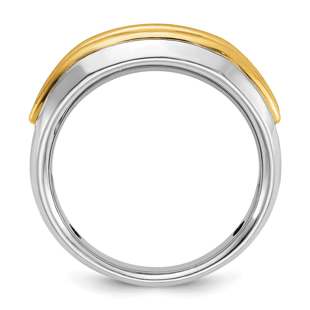 14K Bicolor Fünf-Stein-Ring mit 0,25 ct. Laborgezüchteten Diamanten VS/SI+ G+, poliert, für Herren