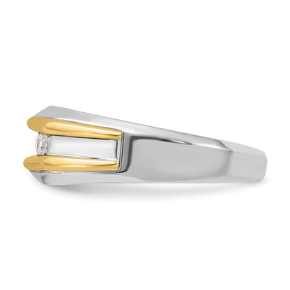 14K Bicolor Fünf-Stein-Ring mit 0,25 ct. Laborgezüchteten Diamanten VS/SI+ G+, poliert, für Herren