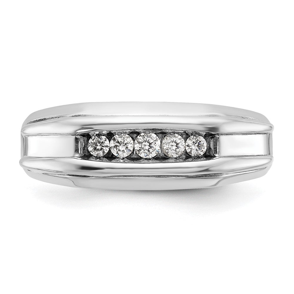 14K Bicolor Fünf-Stein-Ring mit 0,25 ct. Laborgezüchteten Diamanten VS/SI+ G+, poliert, für Herren