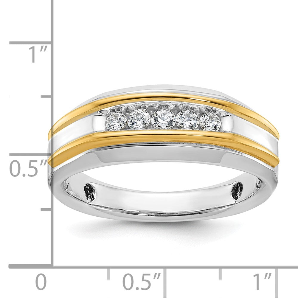14K Bicolor-Gold Herren-Ring mit 0,25K Diamanten, komplett
