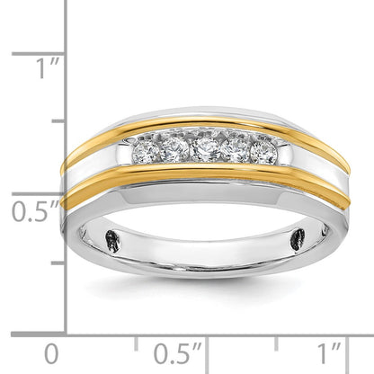 14K Bicolor-Gold Herren-Ring mit 0,25K Diamanten, komplett