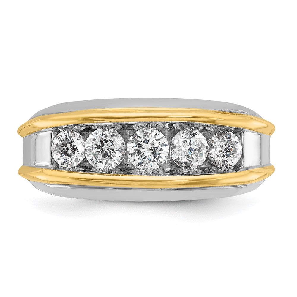 14K Bicolor Herrenring mit 1 ct. im Labor gezüchtetem Diamant VS/SI+ G+
