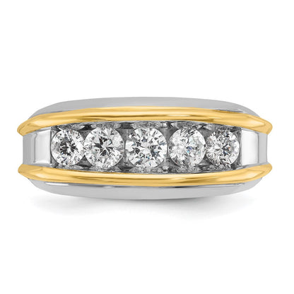 14K Bicolor Herrenring mit 1 ct. im Labor gezüchtetem Diamant VS/SI+ G+