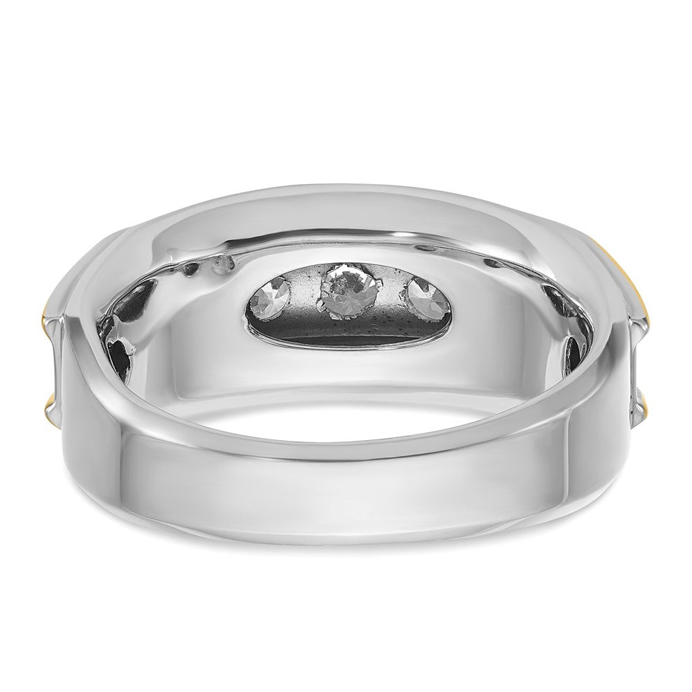 14K Bicolor Herrenring mit 1 ct. im Labor gezüchtetem Diamant VS/SI+ G+