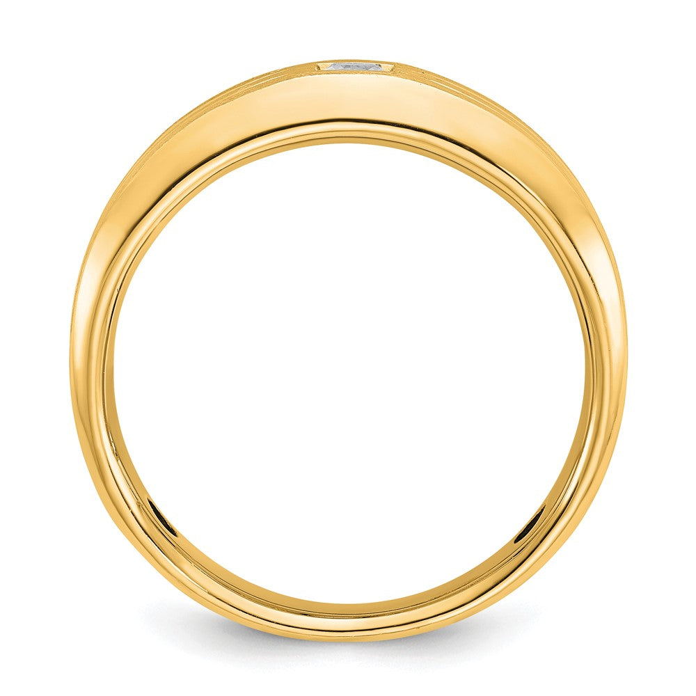 10K Gelbgold Ibgoodman Herren Poliert und Satiniert Diamant Komplett Ring