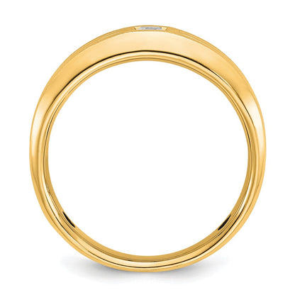 10K Gelbgold Ibgoodman Herren Poliert und Satiniert Diamant Komplett Ring