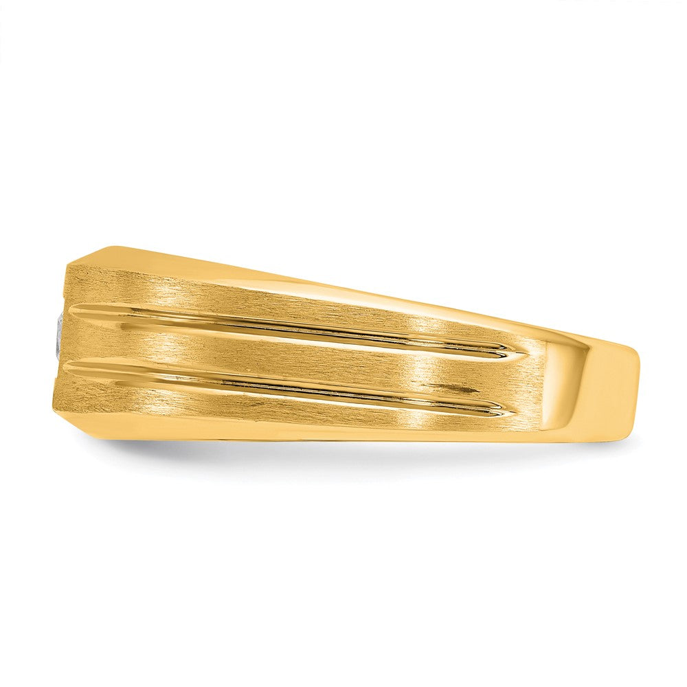 10K Gelbgold Ibgoodman Herren Poliert und Satiniert Diamant Komplett Ring