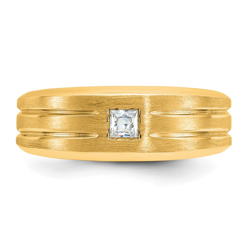 10K Gelbgold Ibgoodman Herren Poliert und Satiniert Diamant Komplett Ring