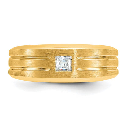 10K Gelbgold Ibgoodman Herren Poliert und Satiniert Diamant Komplett Ring