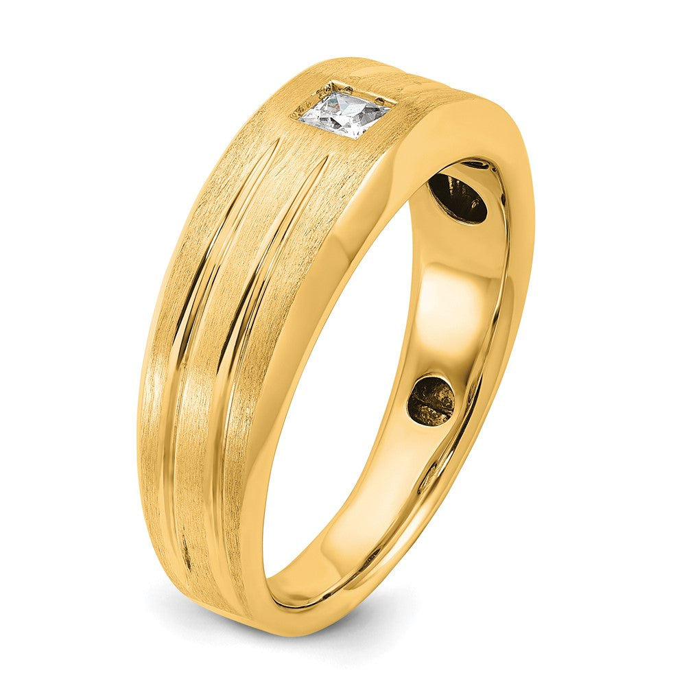 10K Gelbgold Ibgoodman Herren Poliert und Satiniert Diamant Komplett Ring