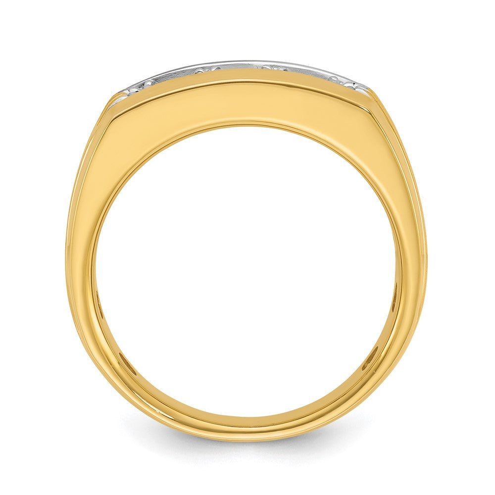 14K Gelb- und Rhodiumgold mit Rhodium Herren-Diamantring mit 0,5 ct
