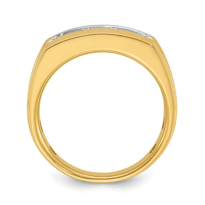 14K Gelb- und Rhodiumgold mit Rhodium Herren-Diamantring mit 0,5 ct