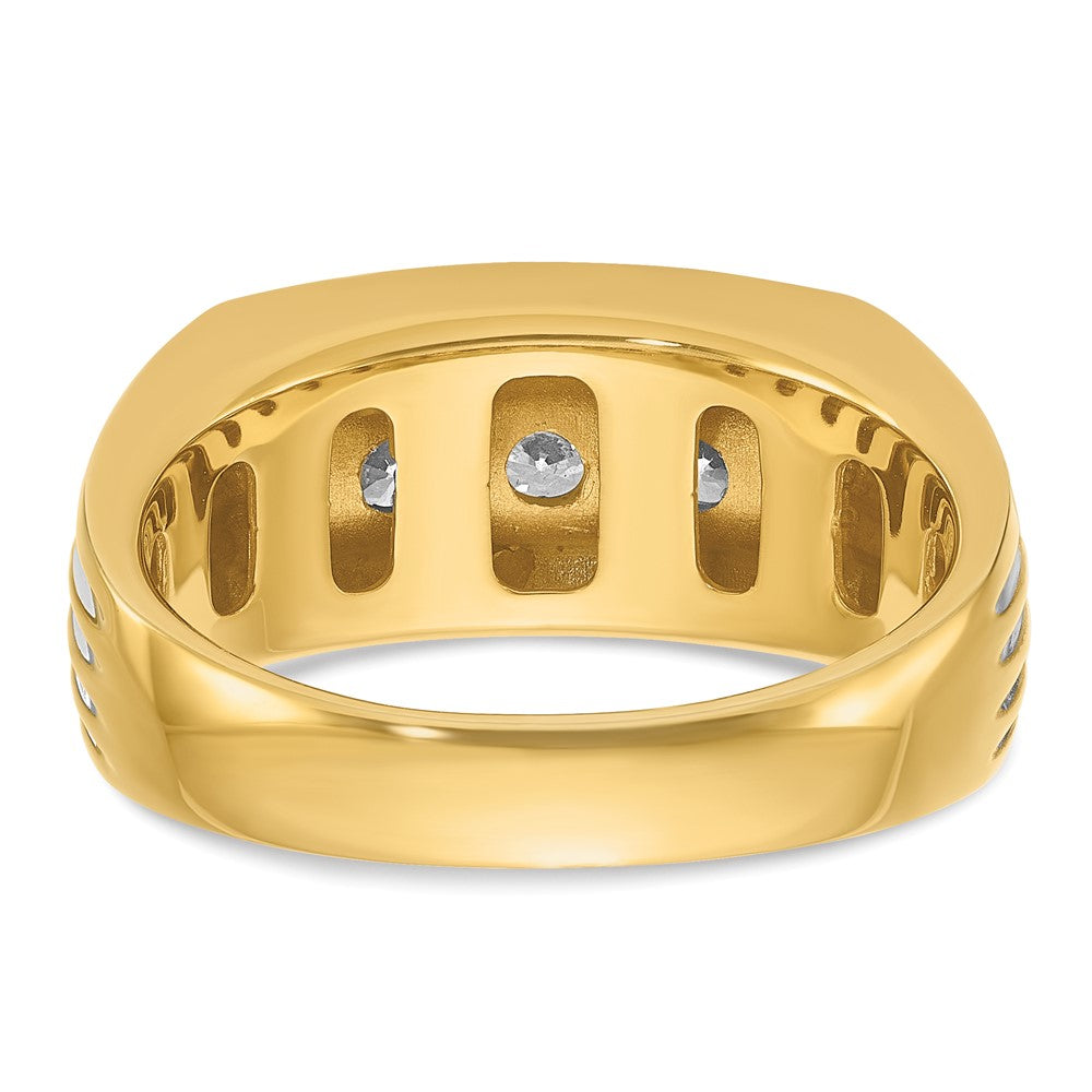 14K Gelb- und Rhodiumgold mit Rhodium Herren-Diamantring mit 0,5 ct