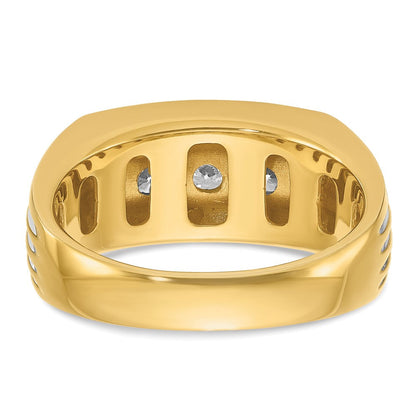14K Gelb- und Rhodiumgold mit Rhodium Herren-Diamantring mit 0,5 ct