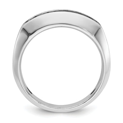 14K Weißgold Herrenring mit Schwarzrhodinium, 0,5K Schwarz-Weiß-Diamant, komplett besetzt