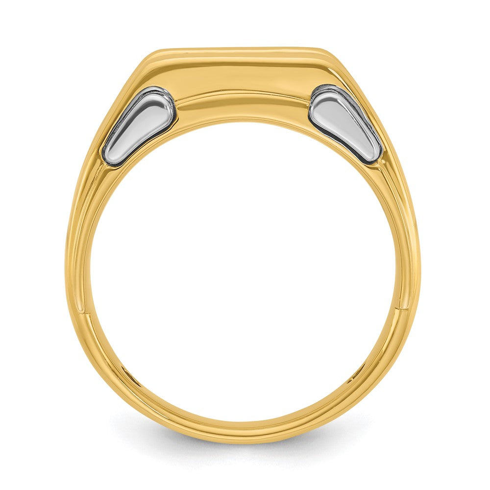 14K Bicolor-Gold Herren-Ring mit 0,5 ct. Diamant