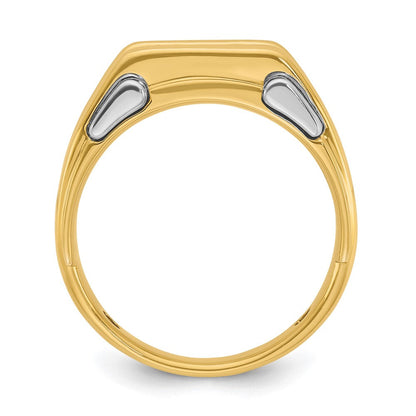 14K Bicolor-Gold Herren-Ring mit 0,5 ct. Diamant