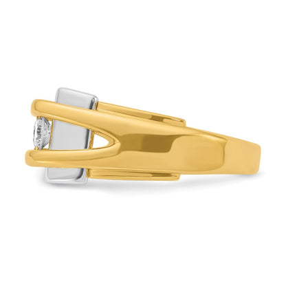 14K Bicolor-Gold Herren-Ring mit 0,5 ct. Diamant