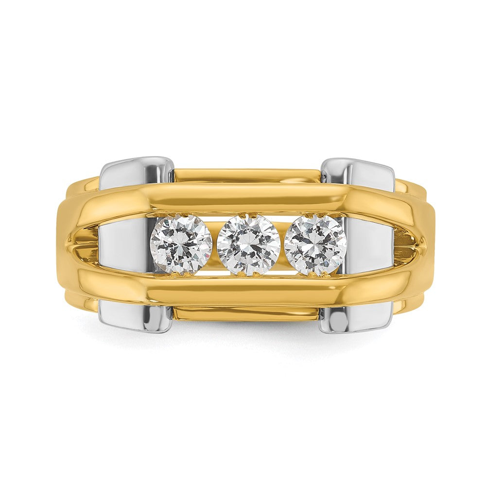 14K Bicolor-Gold Herren-Ring mit 0,5 ct. Diamant