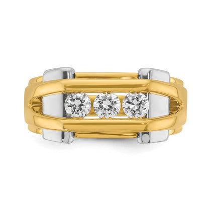 14K Bicolor-Gold Herren-Ring mit 0,5 ct. Diamant