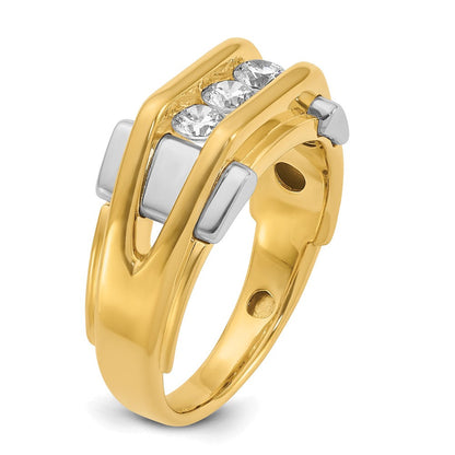 14K Bicolor-Gold Herren-Ring mit 0,5 ct. Diamant