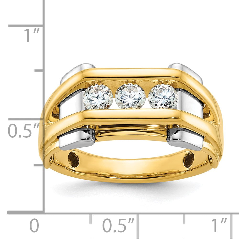 14K Bicolor-Gold Herren-Ring mit 0,5 ct. Diamant