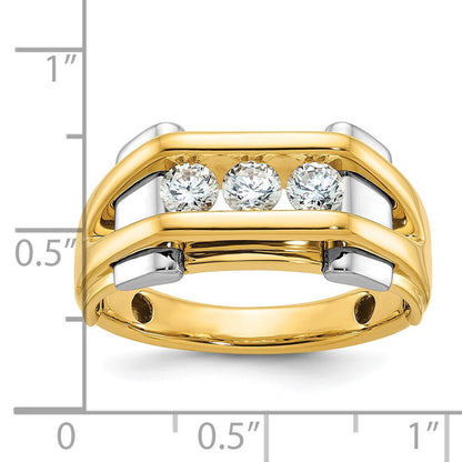 14K Bicolor-Gold Herren-Ring mit 0,5 ct. Diamant