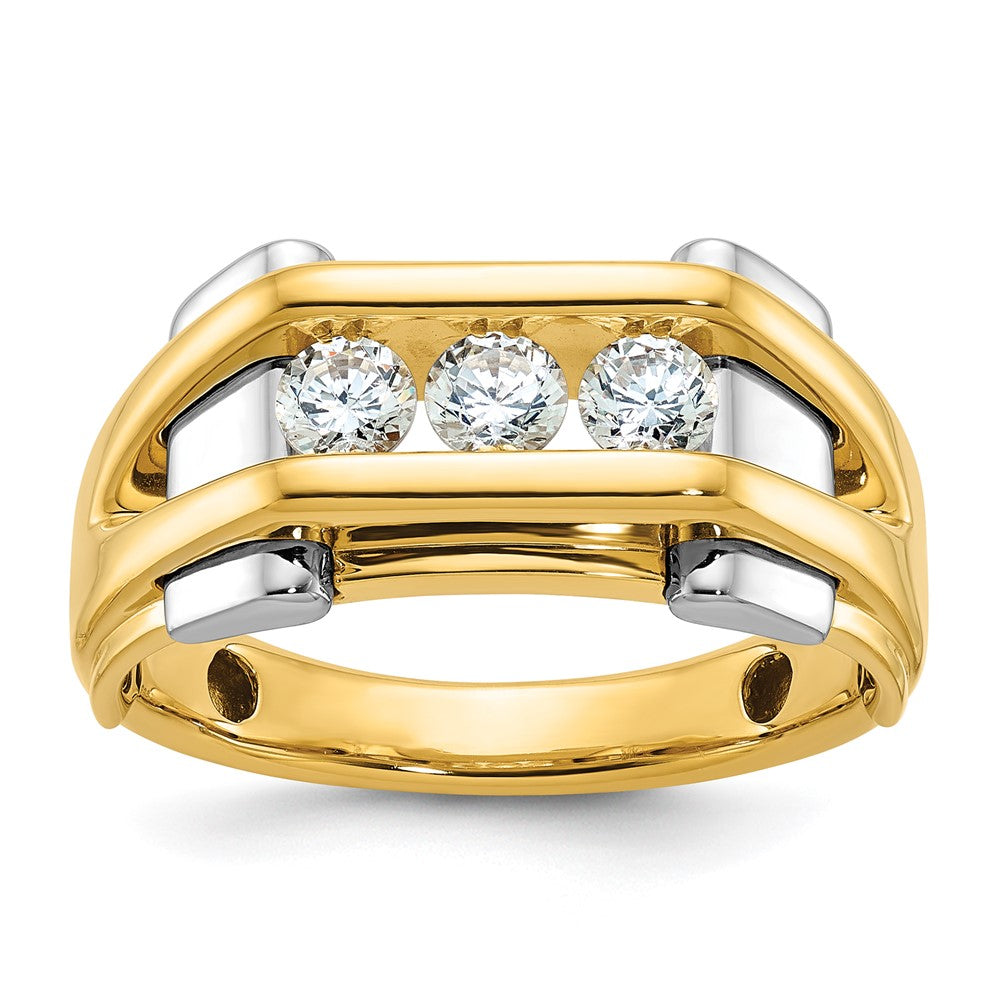 14K Bicolor-Gold Herren-Ring mit 0,5 ct. Diamant