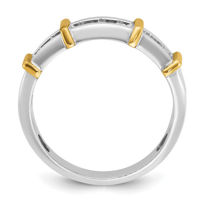 14K Bicolor-Gold Herren-Ring mit 0,5K Diamanten, komplett besetzt