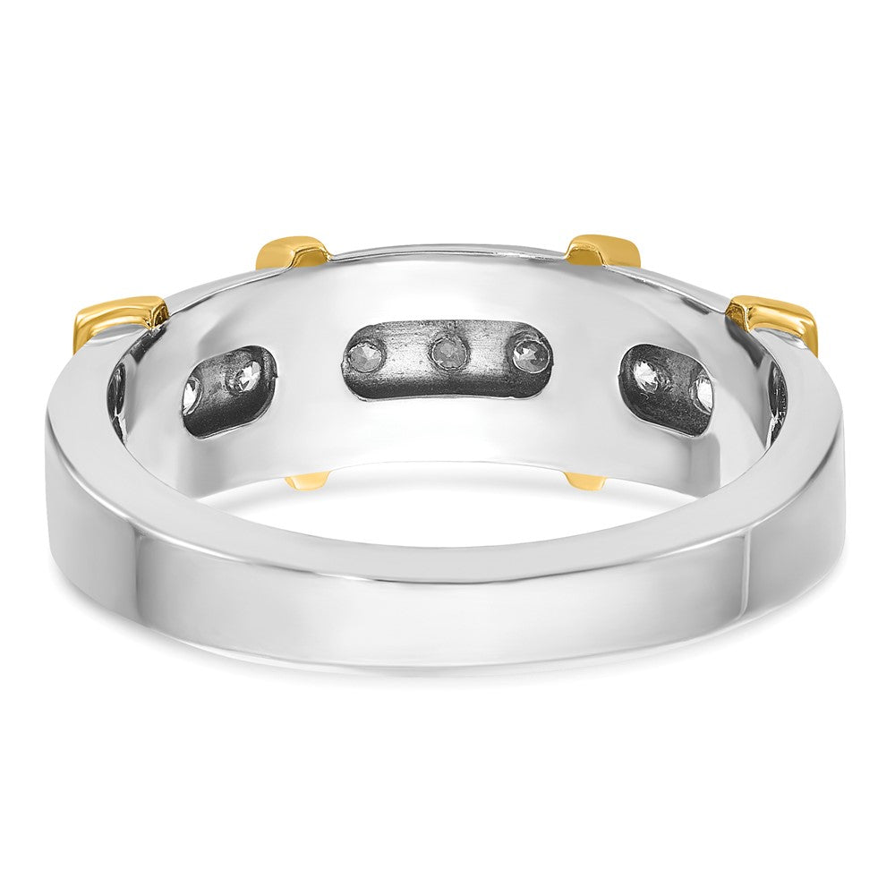 14K Bicolor-Gold Herren-Ring mit 0,5K Diamanten, komplett besetzt