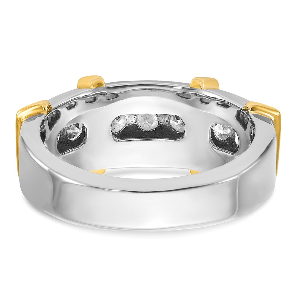 14K Bicolor Gold Herren-Ring mit 1K Diamant
