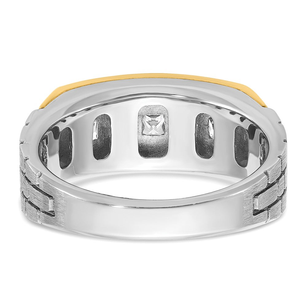 14K Zweifarbiges Gold Herren-Diamantring mit 1K, komplett besetzt