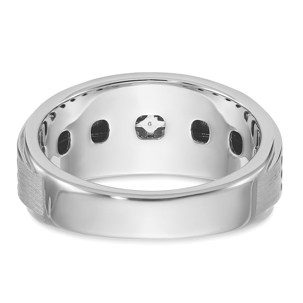 14K Weißgold mit schwarzem Rhodium 0,33 ct. Laborgezüchteter Diamant VS/SI+ G+ Poliert und Gerillt Herrenring