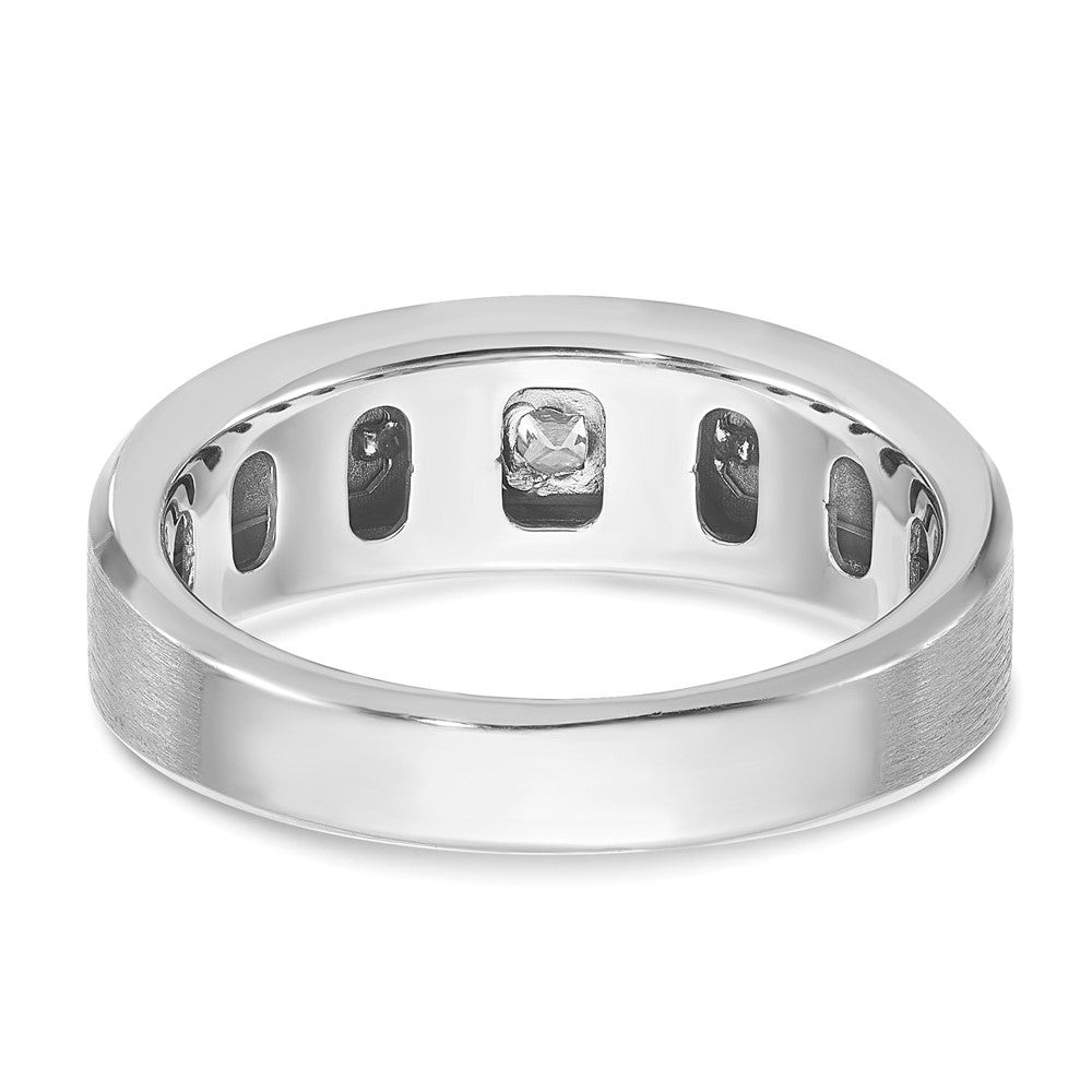 14K Bicolor-Gold Herren-Ring, poliert und satiniert, mit 0,2K Diamant, komplett besetzt