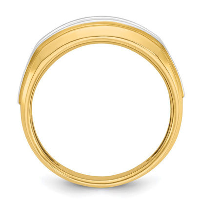14K Gelb- und Rhodiumgold mit Weißrhodium Herren-Diamantring mit 0,5 ct. Diamanten, komplett besetzt