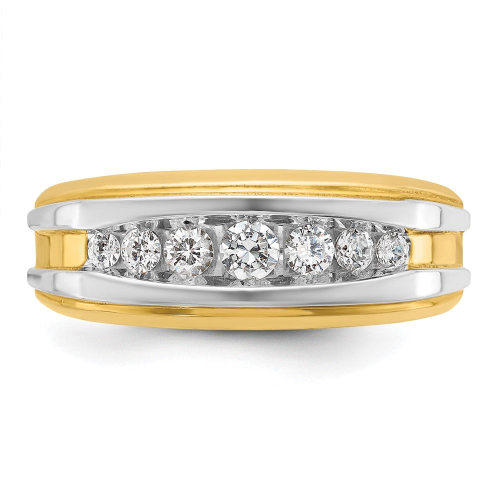 14K Gelb- und Rhodiumgold mit Weißrhodium Herren-Diamantring mit 0,5 ct. Diamanten, komplett besetzt