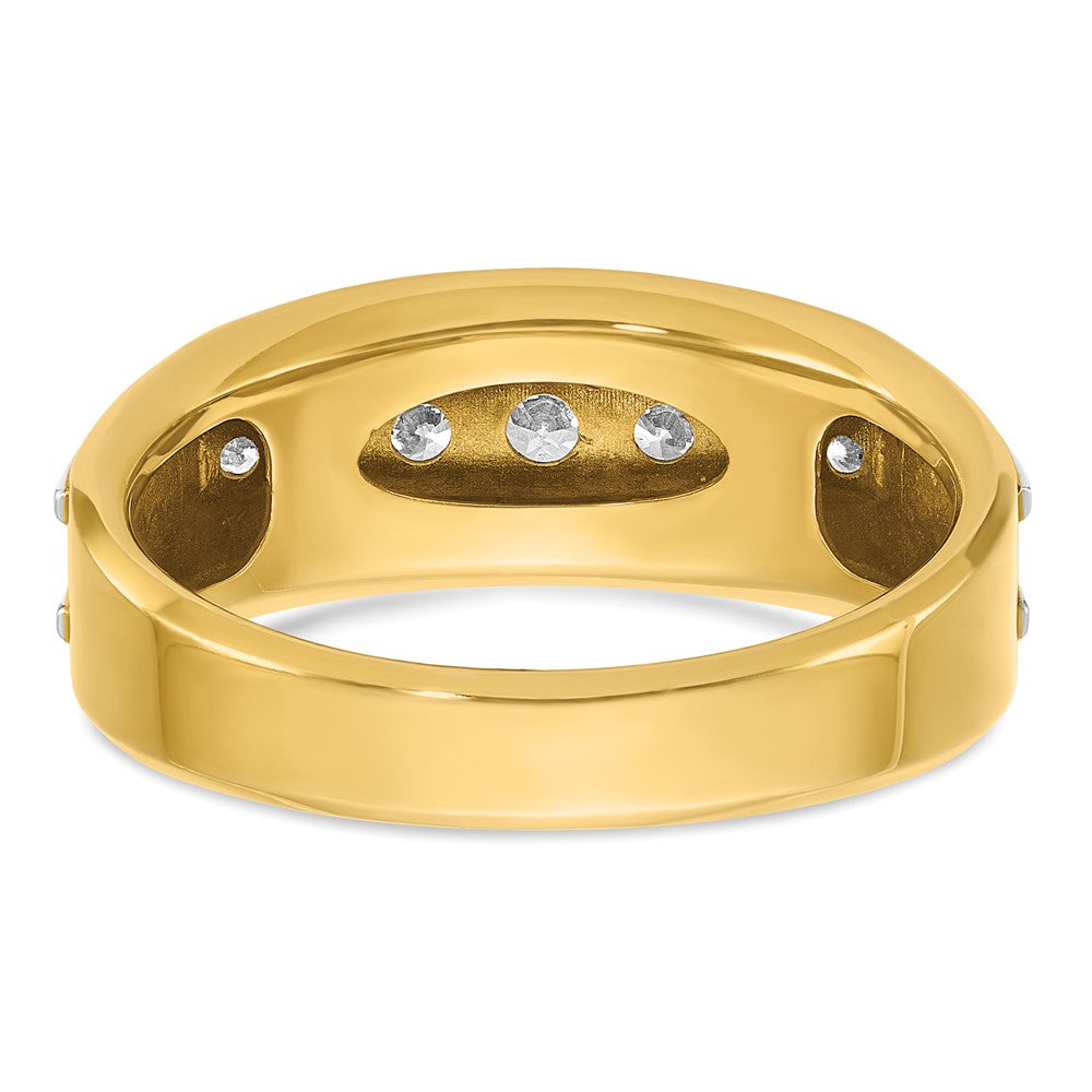 14K Gelb- und Rhodiumgold mit Weißrhodium Herren-Diamantring mit 0,5 ct. Diamanten, komplett besetzt