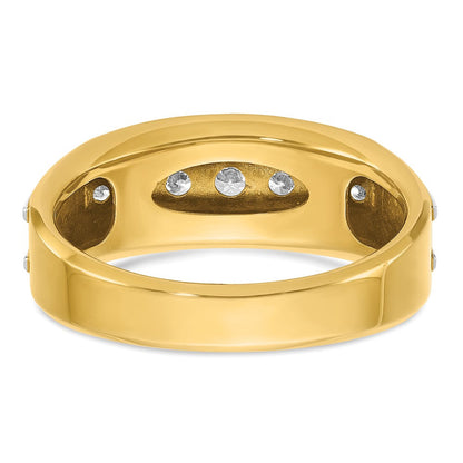 14K Gelb- und Rhodiumgold mit Weißrhodium Herren-Diamantring mit 0,5 ct. Diamanten, komplett besetzt