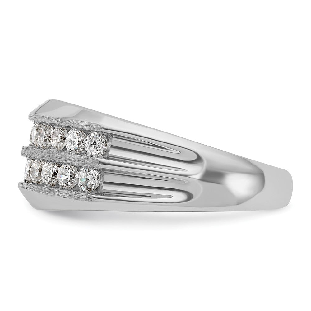 14K Weißgold Herren-Diamantring mit 1,1K, komplett