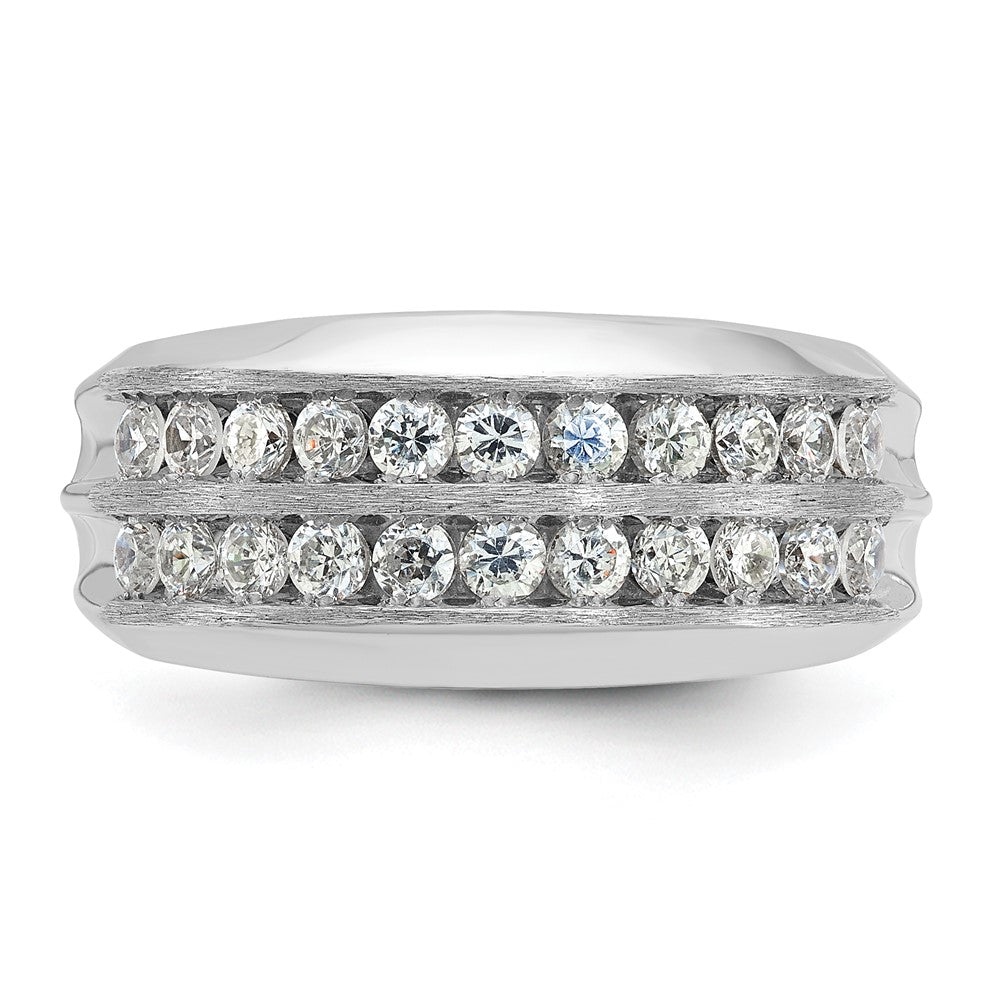 14K Weißgold Herren-Diamantring mit 1,1K, komplett