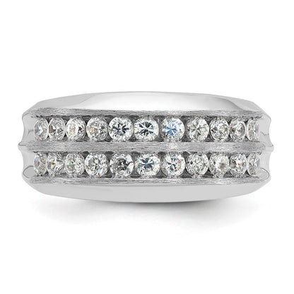 14K Weißgold Herren-Diamantring mit 1,1K, komplett